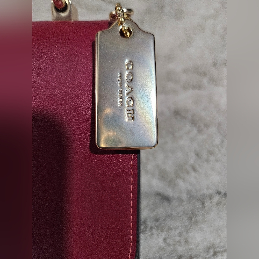 Coach NWTS Signature Cherry Klare Red and Gold Crossbody Bag - Picture 10 of 16